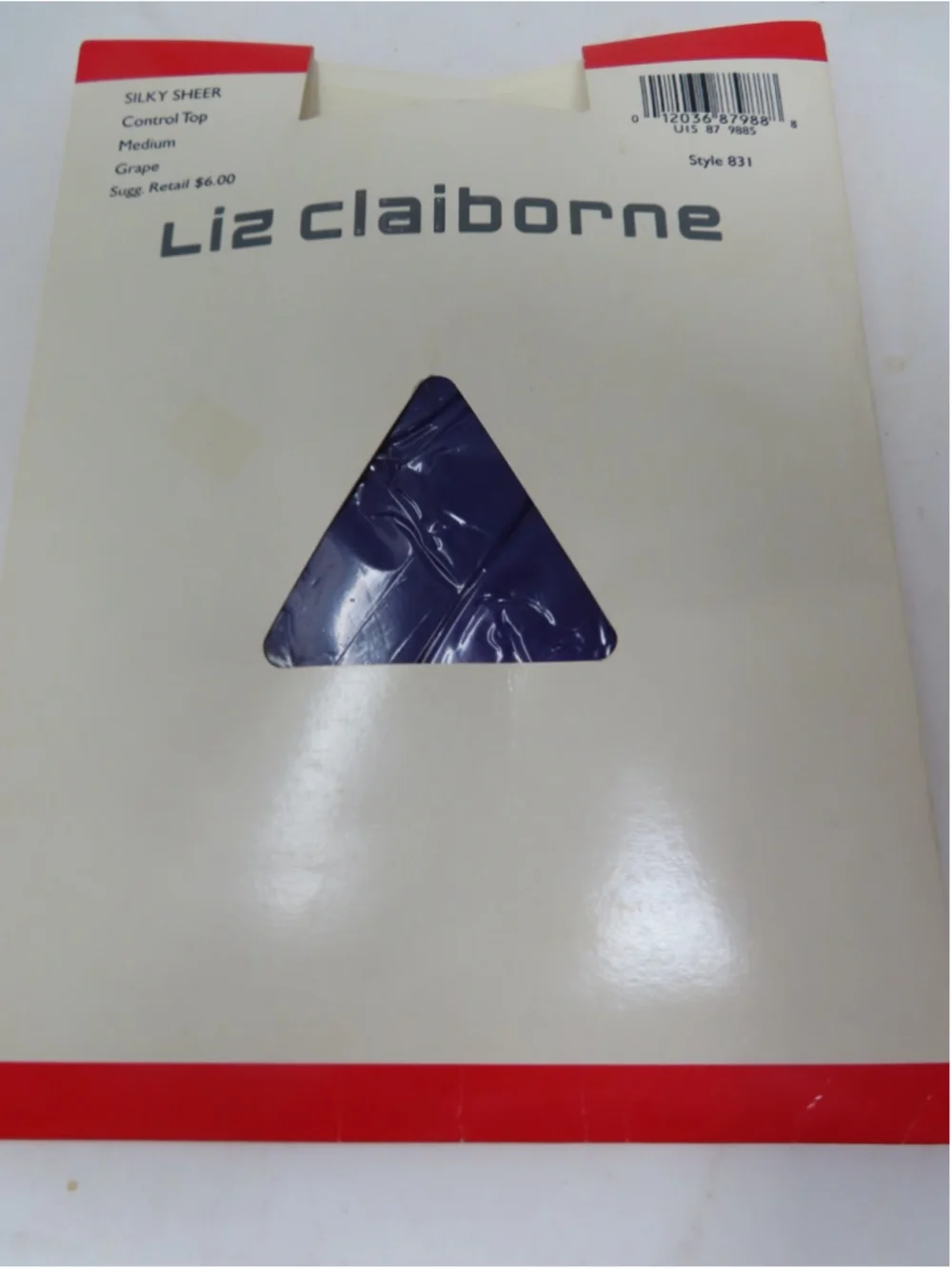 VTG LIZ CLAIBORNE Pantyhose Silky Sheer Control Top Size M Grape Unopened